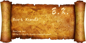 Bort Kunó névjegykártya